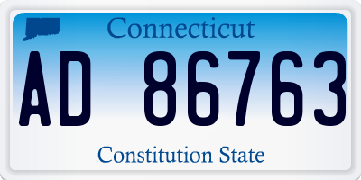 CT license plate AD86763