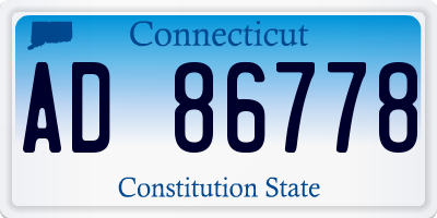 CT license plate AD86778