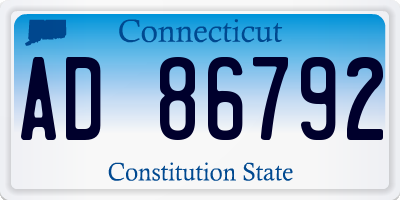 CT license plate AD86792