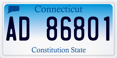 CT license plate AD86801