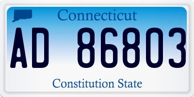 CT license plate AD86803