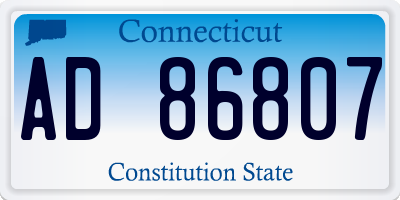 CT license plate AD86807