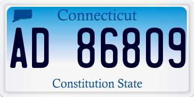 CT license plate AD86809
