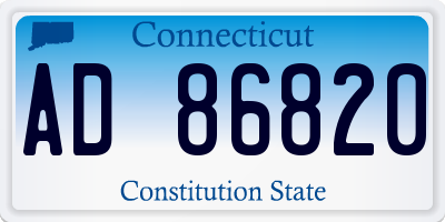 CT license plate AD86820