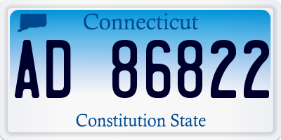 CT license plate AD86822