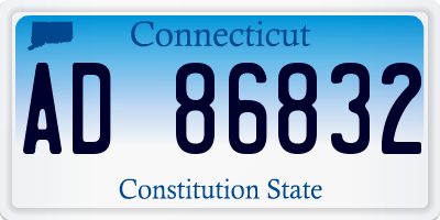 CT license plate AD86832