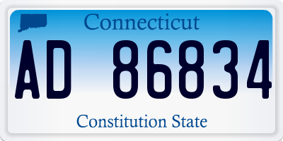 CT license plate AD86834