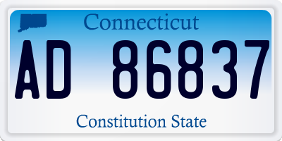CT license plate AD86837