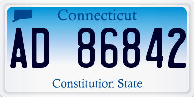 CT license plate AD86842