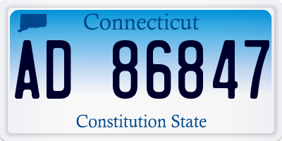 CT license plate AD86847