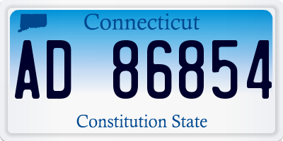 CT license plate AD86854