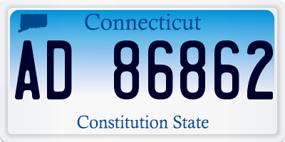 CT license plate AD86862