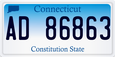 CT license plate AD86863