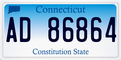 CT license plate AD86864