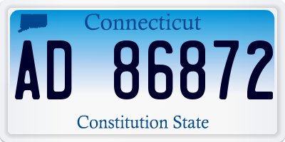 CT license plate AD86872