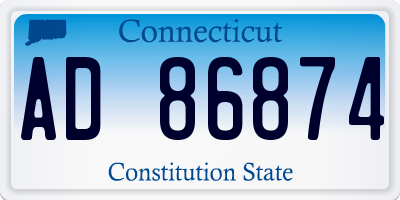 CT license plate AD86874