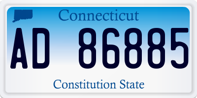 CT license plate AD86885