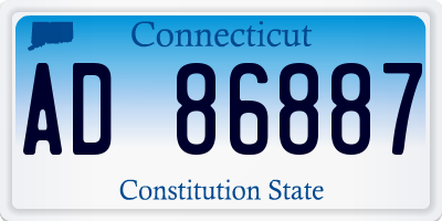 CT license plate AD86887