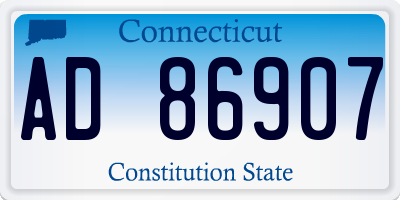 CT license plate AD86907