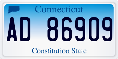 CT license plate AD86909