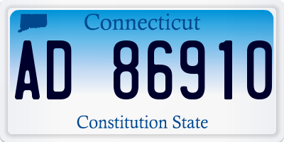 CT license plate AD86910