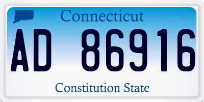 CT license plate AD86916