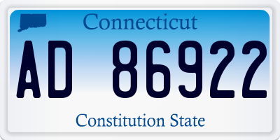 CT license plate AD86922
