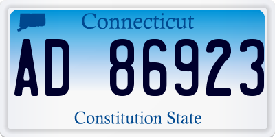 CT license plate AD86923
