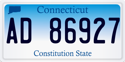 CT license plate AD86927