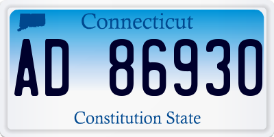 CT license plate AD86930