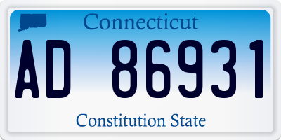 CT license plate AD86931