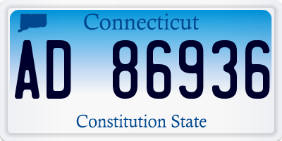 CT license plate AD86936
