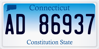 CT license plate AD86937