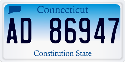 CT license plate AD86947