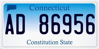 CT license plate AD86956
