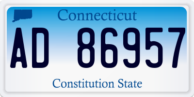 CT license plate AD86957