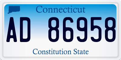 CT license plate AD86958