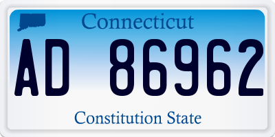 CT license plate AD86962