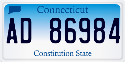 CT license plate AD86984