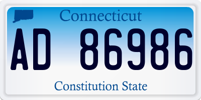 CT license plate AD86986