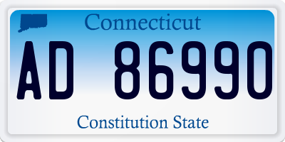 CT license plate AD86990