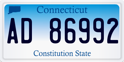 CT license plate AD86992