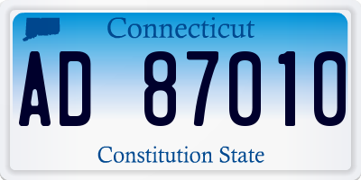 CT license plate AD87010