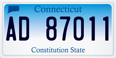 CT license plate AD87011