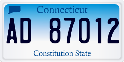 CT license plate AD87012
