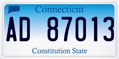 CT license plate AD87013