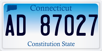 CT license plate AD87027