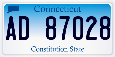 CT license plate AD87028