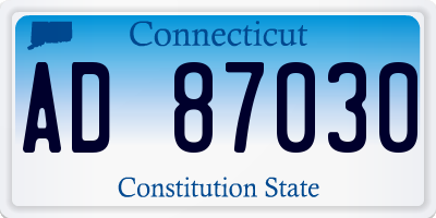 CT license plate AD87030