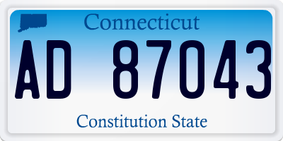 CT license plate AD87043